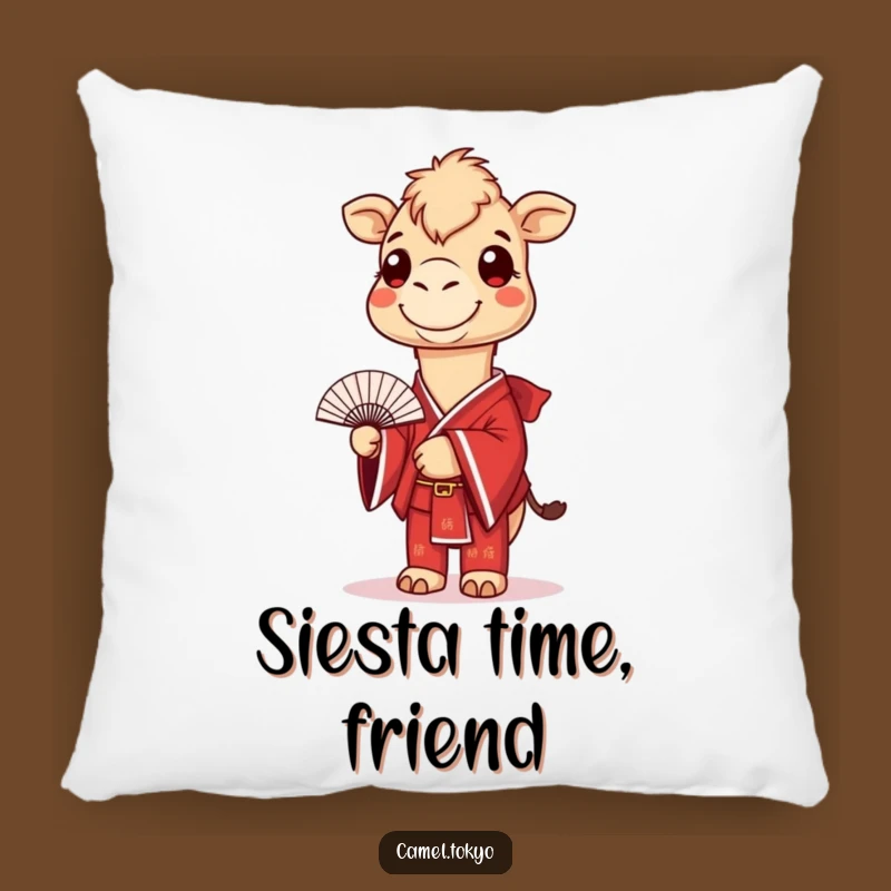 Funny Camel Kimono Pillow: Cozy Desert Dweller Cushion with Fan