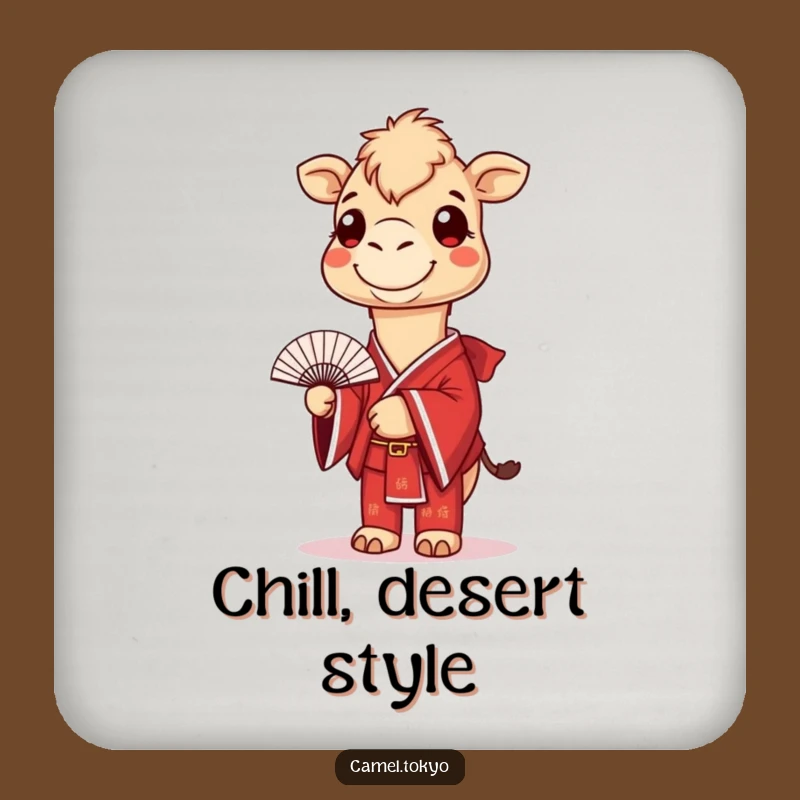 Funny Camel Kimono Coaster: Smiling Fan Protector for Tables