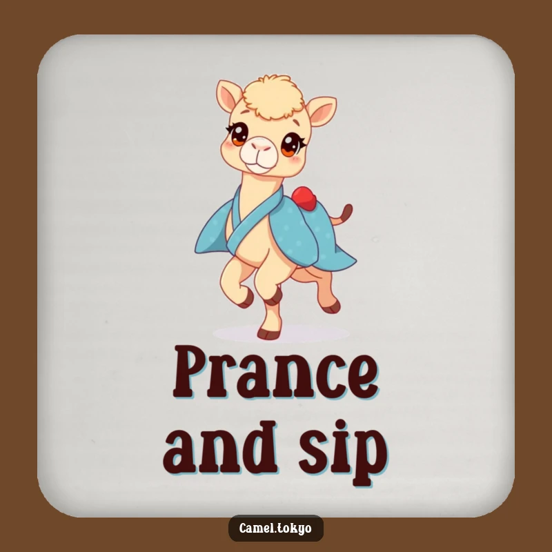 Funny Prancing Camel Coaster: Blue Kimono Protector for Tables