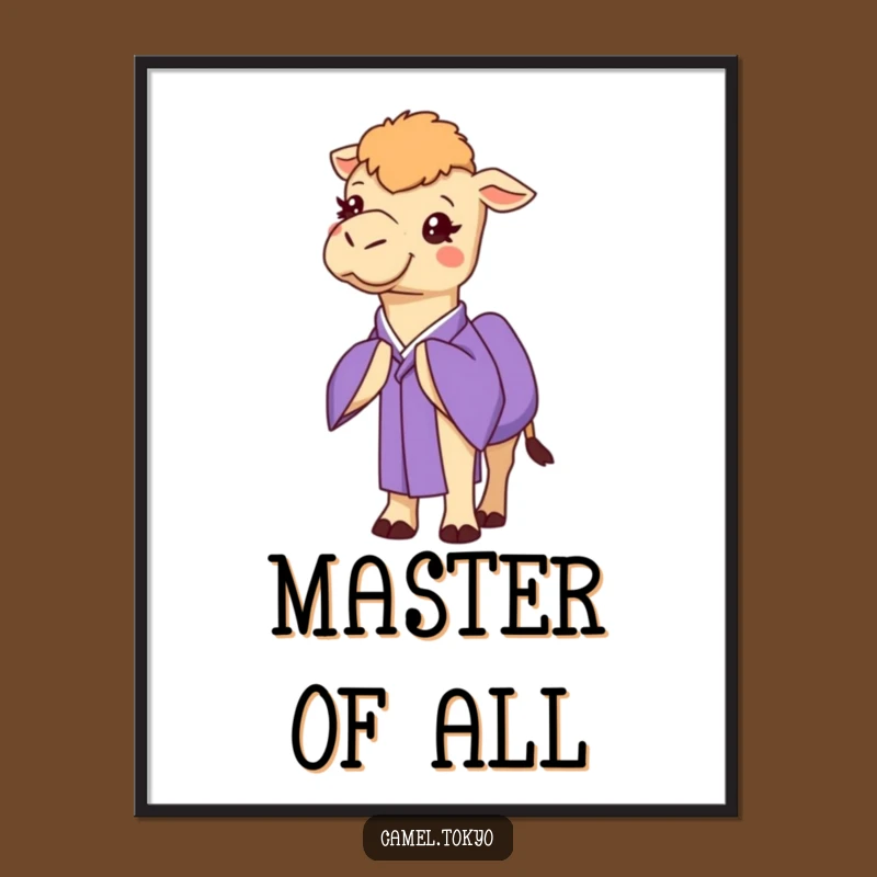 Artistic Funny Camel Kimono Poster - Cheerful Bowing Wall Art Funny Gift
