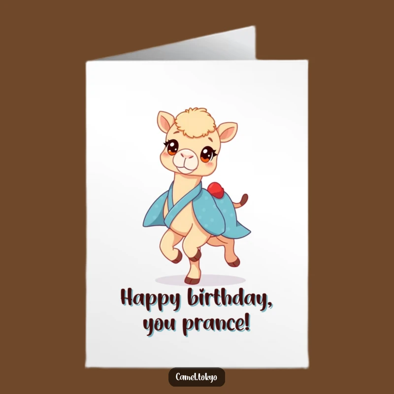 Free Printable Birthday Card: Prancing Camel Joy! Humorous DIY Gift for a Lively Celebration