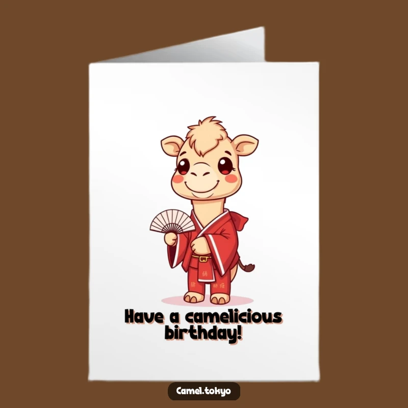 Free Printable Birthday Card: Smiling Camel Fan! Humorous DIY Gift for a Stylish Celebration