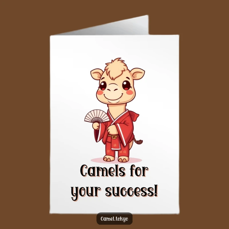 Free Printable Congrats Card: Camel's Fan-tastic Success! Humorous DIY Gift for Cheers