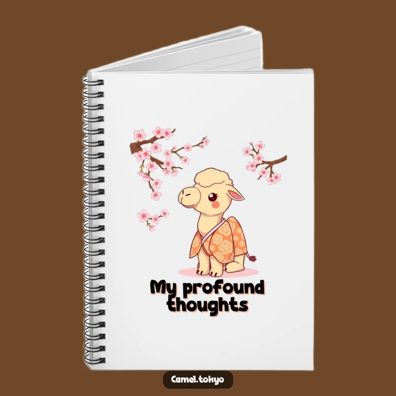 Funny Camel Kimono Notebook - Journal Cherry Blossom Ideas Funny Gift