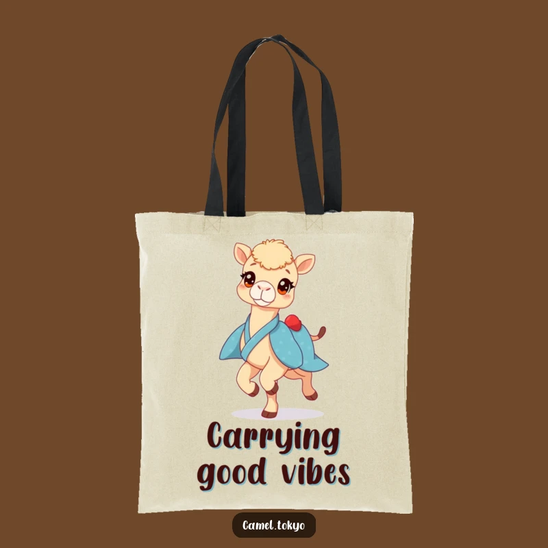 Funny Prancing Camel Tote Bag: Blue Kimono Dancer Carryall